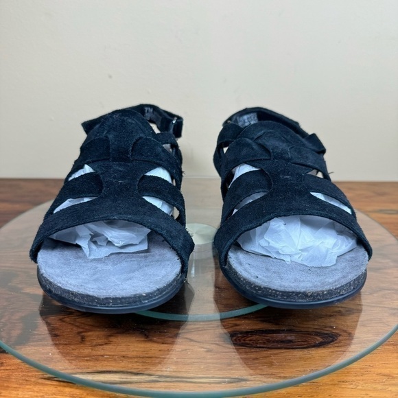 Munro Corine Sandals in black leather suede - Picture 6 of 15